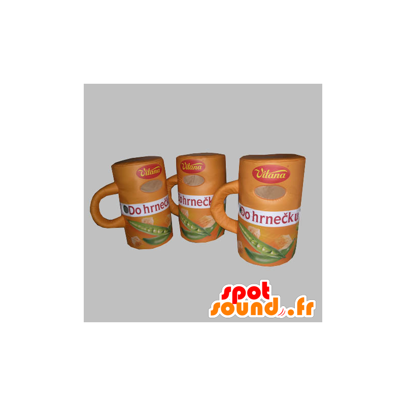 3 mascotte zuppa. 3 ciotole di zuppa - MASFR031775 - Mascotte di oggetti
