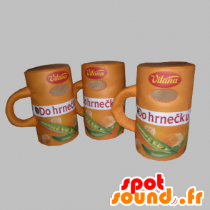3 mascottes de soupe. 3 bols de soupe - MASFR031775 - Mascottes d'objets