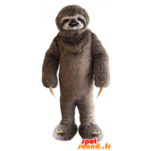 Faul Maskottchen braun und weiß, behaart - MASFR031776 - Faul Maskottchen