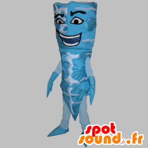 Mascotte de cornet de glace bleu et blanc. Bonhomme conique - MASFR031779 - Mascottes Homme