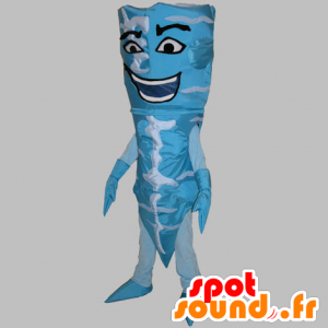 Azul e branco gelado mascote cone. cônica Bonhomme - MASFR031779 - Mascotes homem