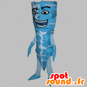 Blau und weiß Eistüte Maskottchen. konische Bonhomme - Maskottchen Mann - MASFR031779 - SpotSound.fr