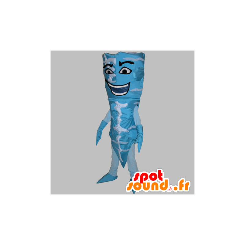 Azul e branco gelado mascote cone. cônica Bonhomme - MASFR031779 - Mascotes homem