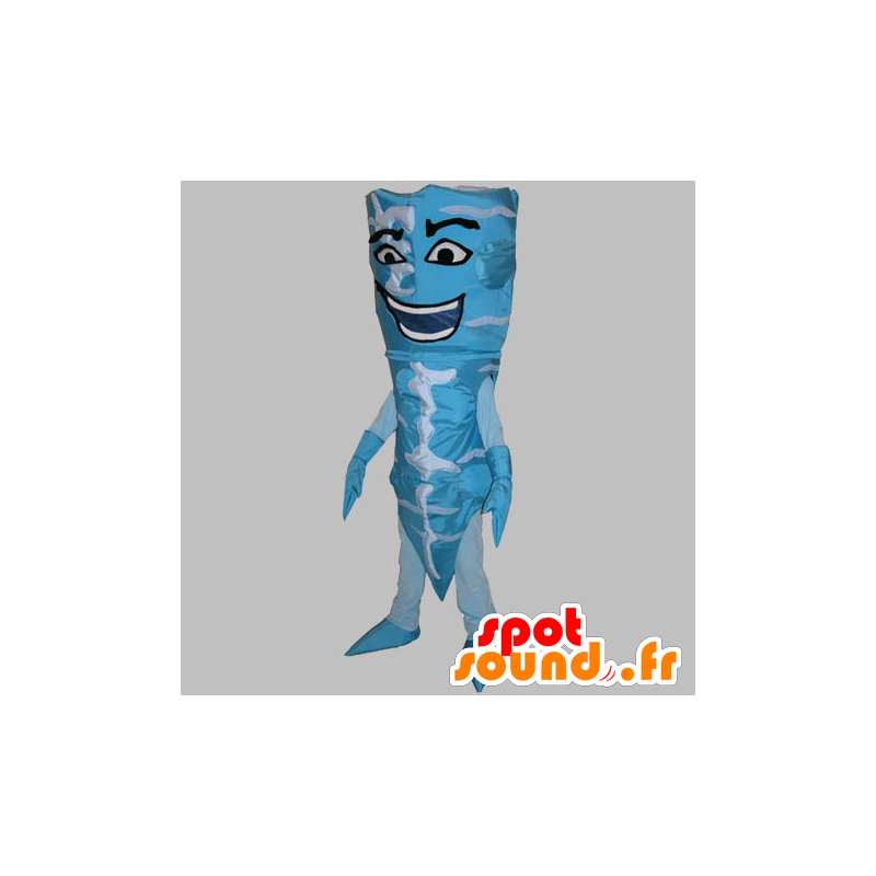 Blauw en wit ijs kegel mascotte. conische Bonhomme - MASFR031779 - man Mascottes