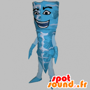 Blue and white ice cream cone mascot. conical Bonhomme - MASFR031779 - Human mascots