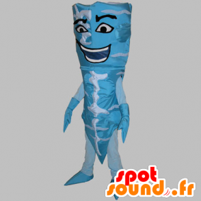 Blå og hvit iskrem maskot. konisk Bonhomme - Mascots Man - MASFR031779 - SpotSound.fr