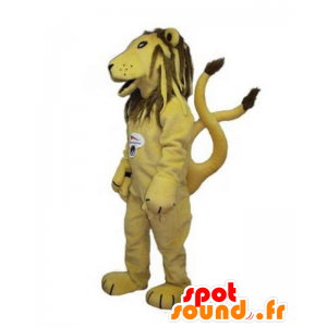 Leão mascote, amarelo e castanho tigre - MASFR031780 - Tiger Mascotes