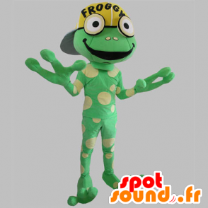 Mascot groene kikker, reus, gele erwten - MASFR031781 - Kikker Mascot