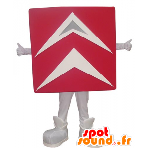 Rød og hvid Citroën maskot, kæmpe - Spotsound maskot kostume