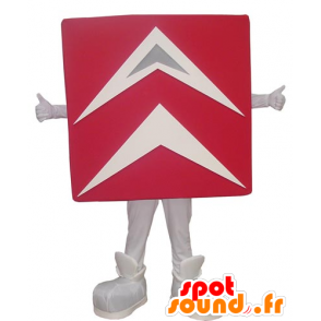 Rød og hvid Citroën maskot, kæmpe - Spotsound maskot kostume