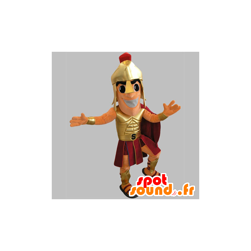 Mascotte de gladiateur en tenue dorée et rouge - MASFR031785 - Mascottes Humaines