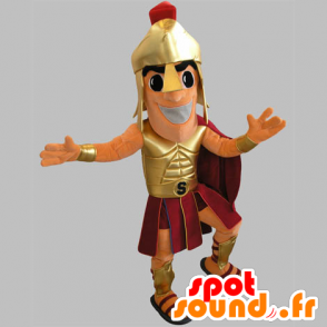 Gladiator maskot i gyllene och röda outfit - Spotsound maskot