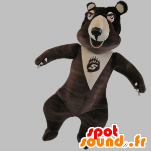 Mascotte d'ours marron et beige, très rigolo - MASFR031786 - Mascotte d'ours