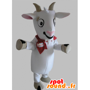 Mascote da cabra, branco e cinza biquette - MASFR031788 - Mascotes e Cabras Goats