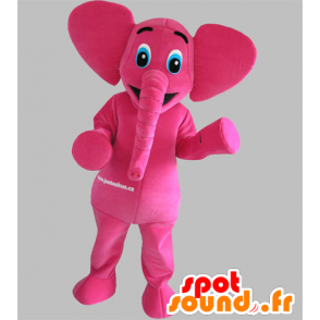 La mascota del elefante rosa con ojos azules - MASFR031792 - Mascotas de elefante