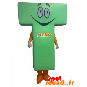 Mascotteen forma de una letra T, verde y naranja - MASFR031795 - Mascotas sin clasificar