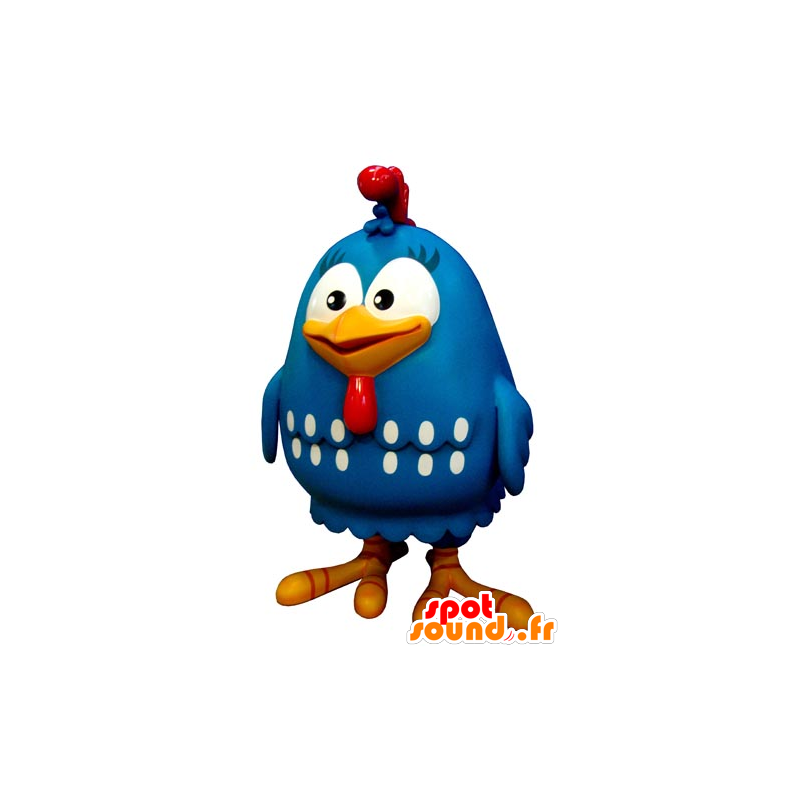 La mascota gigante de gallina, pájaro azul, blanco y rojo - MASFR031797 - Mascota de aves