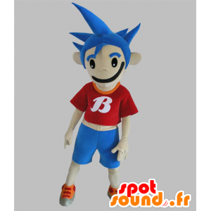 Mascotte de garçon avec les cheveux bleus - MASFR031799 - Mascottes Garçons et Filles