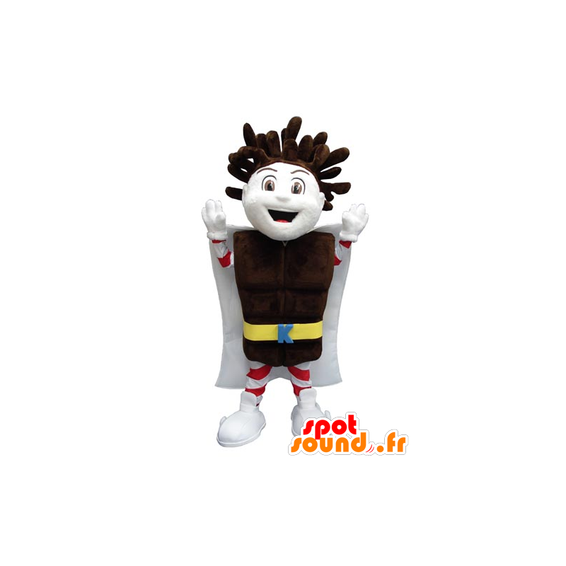 Mascotte de Kapo Chocolate, garçon avec une tablette de chocolat - MASFR031800 - Mascottes Garçons et Filles