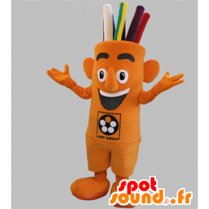 Mascote boneco de laranja, um gigante com cabelo colorido - MASFR031801 - Mascotes homem