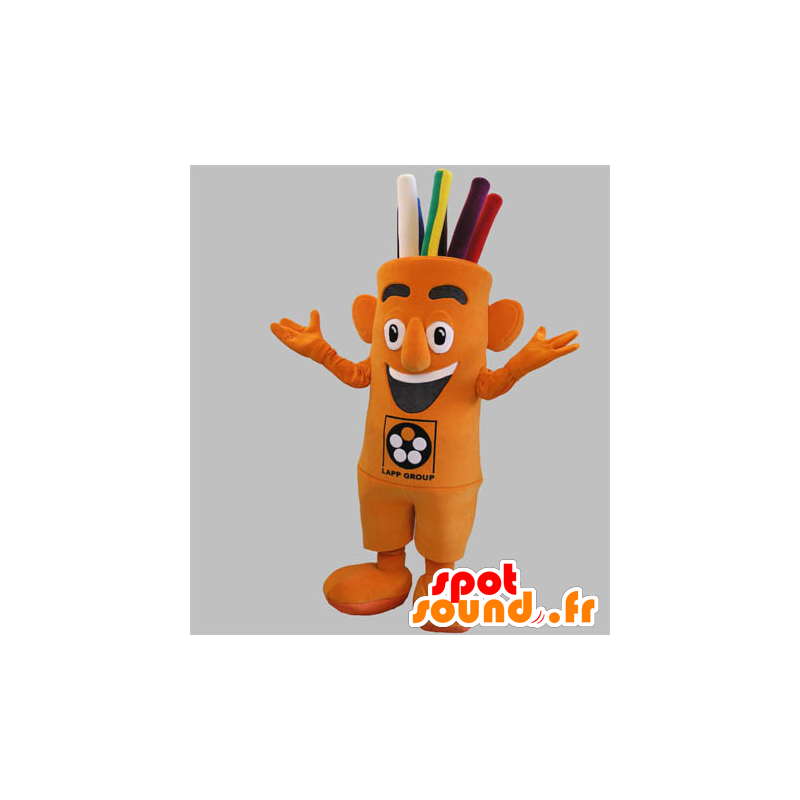 Arancione pupazzo mascotte, gigante con i capelli colorati - MASFR031801 - Umani mascotte