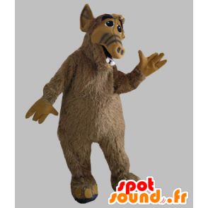 Halv maskot, berømt brunt og behåret monster - Spotsound maskot