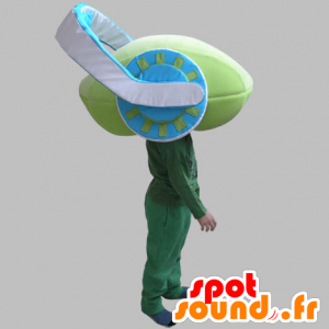 Mascotte de bonhomme vert avec un casque audio - MASFR031806 - Mascottes Homme