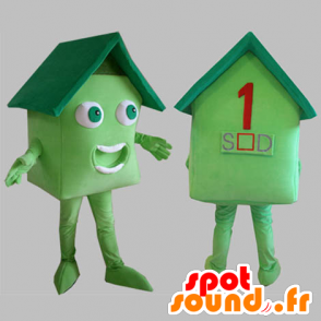 Mascotte de maison verte. Mascotte de maisonnette - MASFR031815 - Mascottes Maison