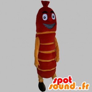 Mascotte salsiccia gigante, rosso e giallo - MASFR031817 - Mascotte di cibo