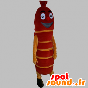 Mascot gigantisk pølse, rød og gul - MASFR031817 - mat maskot