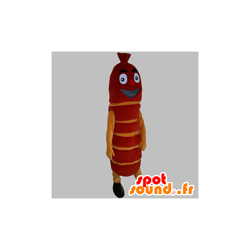 Mascot giant sausage, red and yellow - MASFR031817 - Food mascot