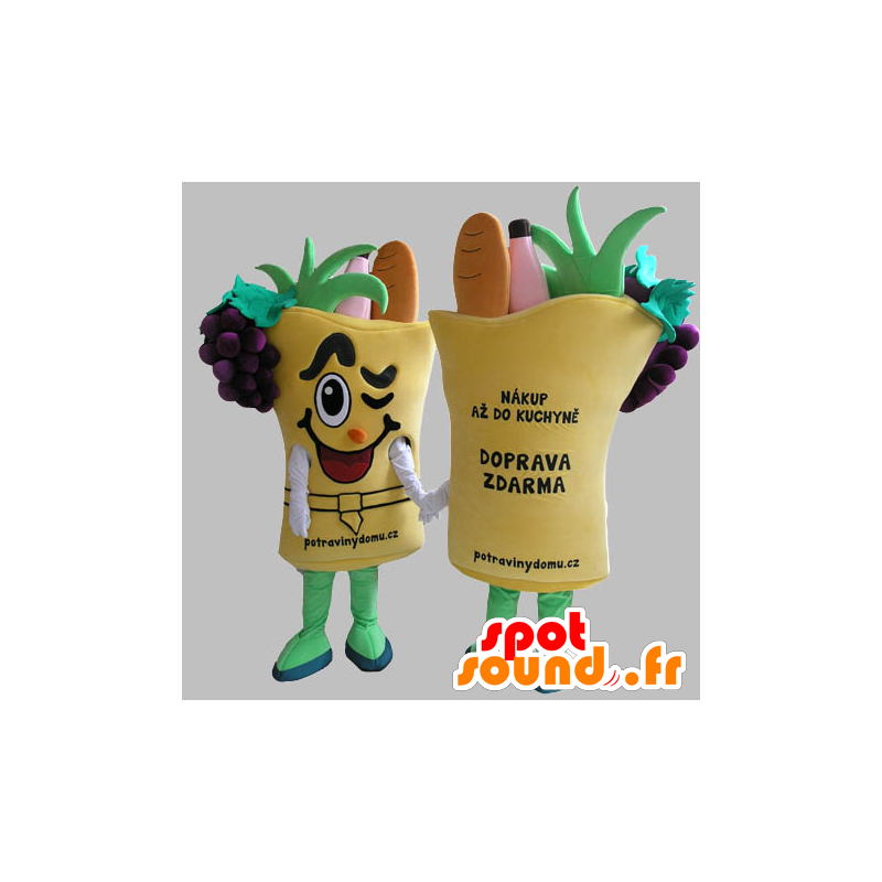 Vegetable basket mascot. vegetable mascot - MASFR031819 - Mascot of vegetables