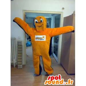 Mascot oranje en blauw man, reuze - MASFR031821 - man Mascottes