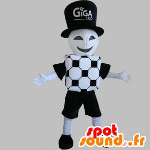 Mascotte arbitro, obiettivo, vestito di bianco e nero - MASFR031825 - Umani mascotte