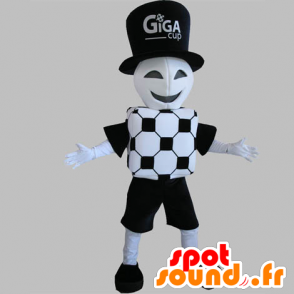 Mascot arbiter, doel, gekleed in zwart en wit - MASFR031825 - Human Mascottes