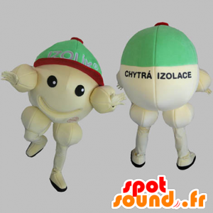 Muñeco de nieve amarilla mascota, gigante, todo y sonriente - MASFR031826 - Mascotas humanas