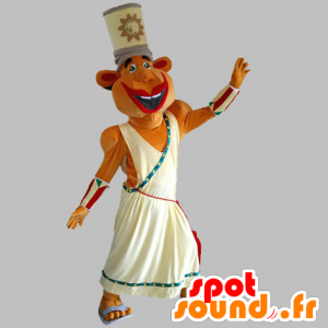 Pharaoh mascot in traditional dress. Mascot Egypt - MASFR031828 - Human mascots