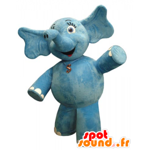 La mascota del elefante azul, rolliza y bonita - MASFR031829 - Mascotas de elefante