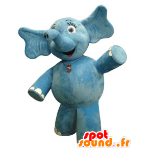 Mascot blauen Elefanten, prall und schön - MASFR031829 - Elefant-Maskottchen