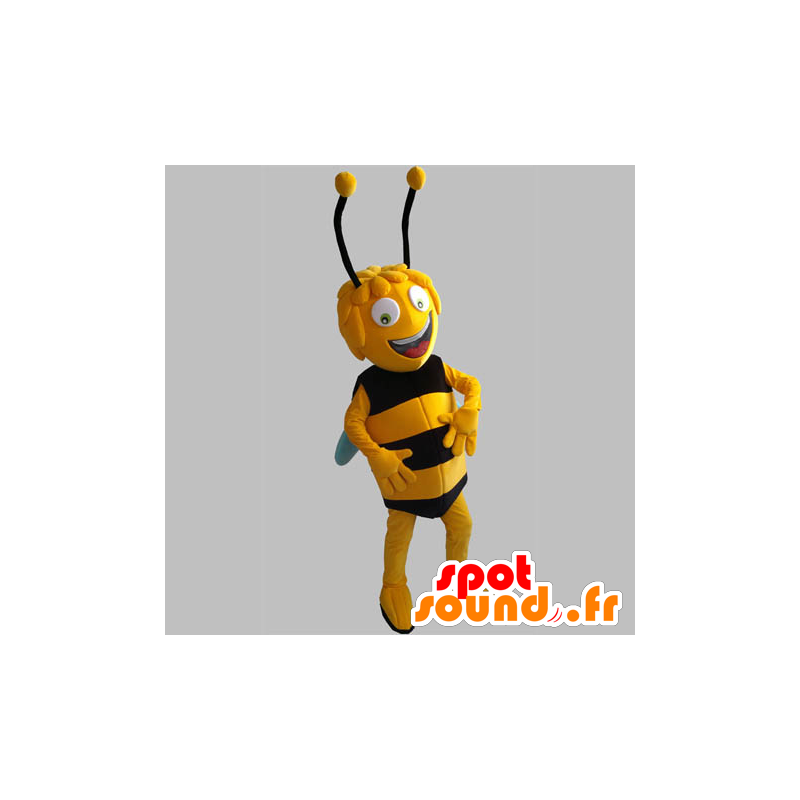 Mascot Maya Bee. gul og sort bie - MASFR031841 - Bee Mascot