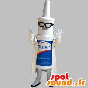 Nasal spray mascot, giant, with glasses - MASFR031844 - Mascots of objects