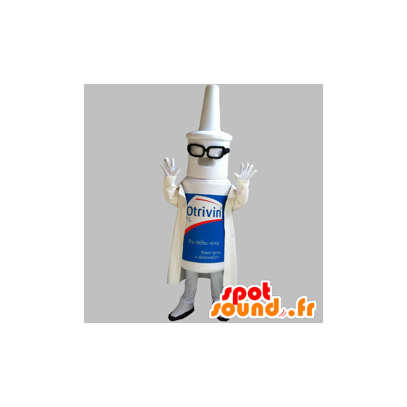 Nasal spray mascot, giant, with glasses - MASFR031844 - Mascots of objects