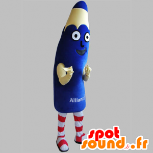 Mascotte de crayon bleu, géant. Mascotte de stylo - MASFR031846 - Mascottes Crayon