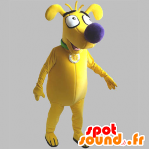 Mascotte de chien jaune, rigolo et mignon - MASFR031850 - Mascottes de chien