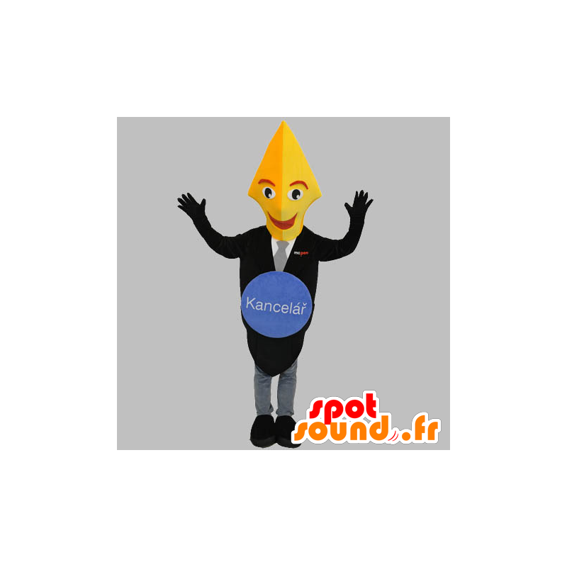 Mascot caneta, preto e ouro - MASFR031854 - mascotes Pencil