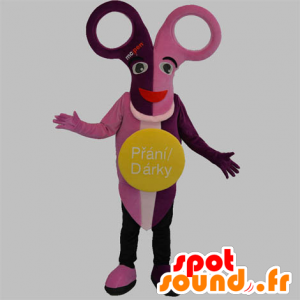 Pair of pink and purple mascot scissors - MASFR031855 - Mascots of objects