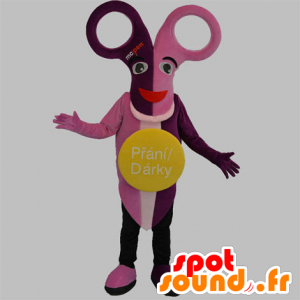 Paar roze en paars mascotte schaar - MASFR031855 - mascottes objecten