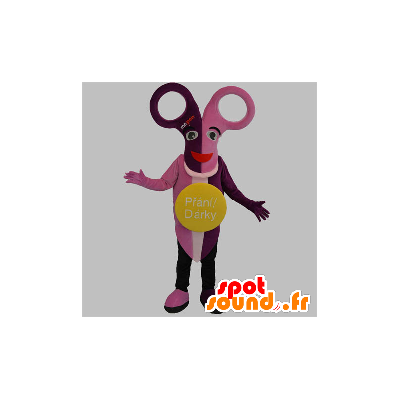 Pink og lilla saks maskot - Spotsound maskot kostume