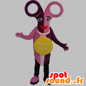 Mascotte de paire de ciseaux rose et mauve - MASFR031855 - Mascottes d'objets