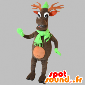 Mascotte de renne de Noël. Mascotte de caribou - MASFR031861 - Mascottes Noël